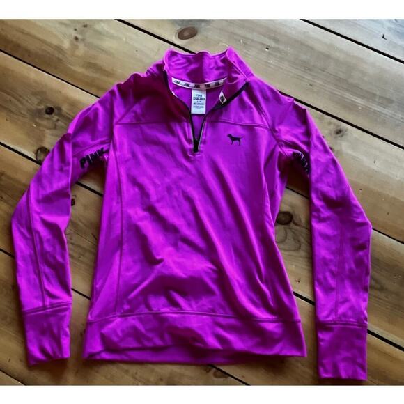 Victoria's Secret PINK ultimate 1/4 zip pullover sweater jacket. Dog logo. Small - Picture 1 of 6
